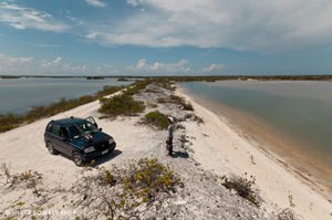 Sean scouting the salt pond flats in between rain showers.