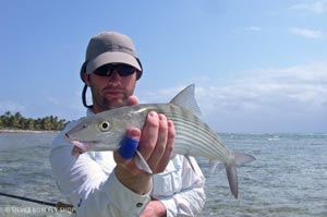 Josh Mills poses with his lengthy Bonefish.