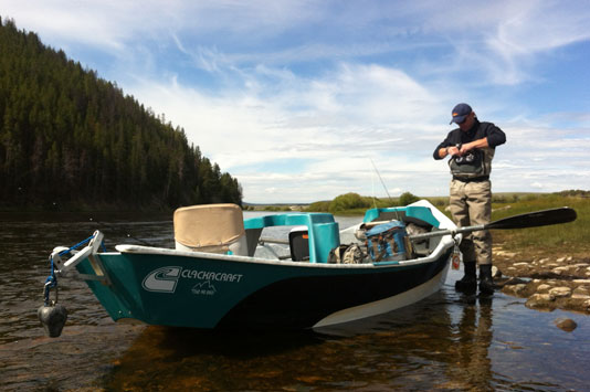 Bob rigging up on the Big Hole River.