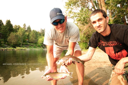 Mike and Jon Visintainer with their Spokane River Redband Double!