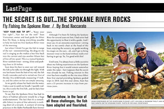 OutThere Monthly Magazine - Fly Fishing the Spokane River - The Secret is Out....