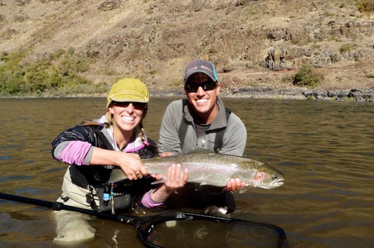 Heather's First Steelhead on the Grande Ronde River, Washington.