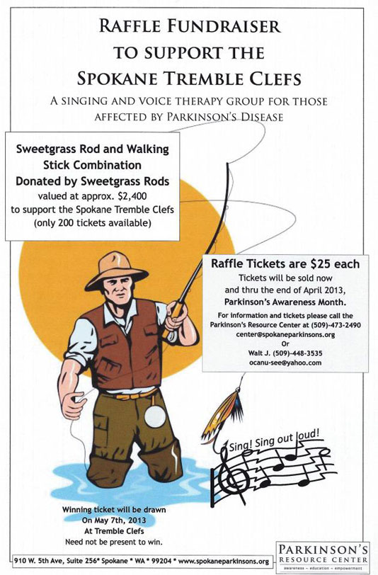 Parkinson's Sweetgrass Fly Rod Raffle.