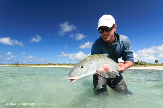 Sean Visintainer and a nice bonefish.