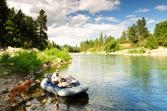 Spokane River in the valley.