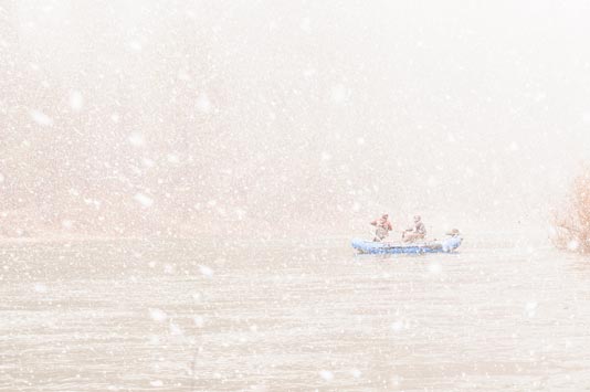 Blizzard on the Coeur d'Alene River.