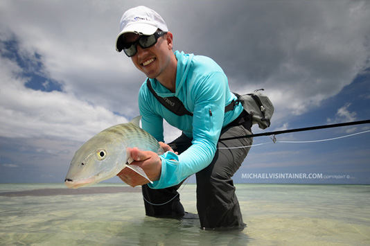 Sean Visintainer with a nice Mayaguana Bonefish.