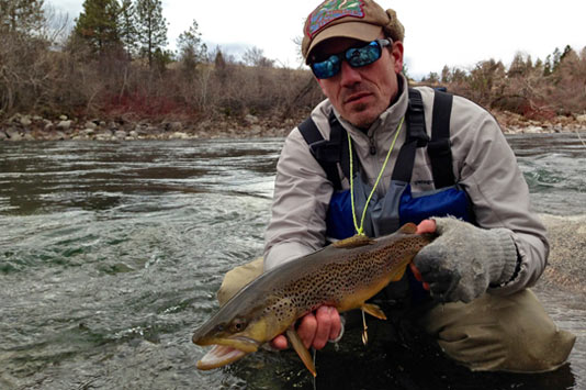 Silver Bow Guide Dave with a Spokane River Brown Trout.
