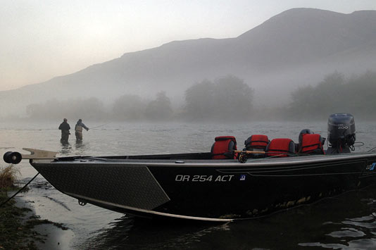 Tom Larimer's Jet Boat on the Deschutes River.