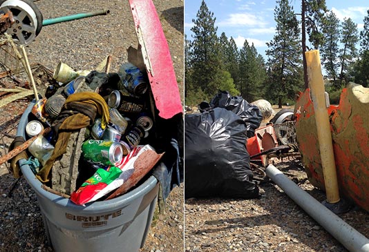 640 lbs of garbage removed from the Spokane River.