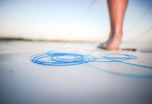 Fly fishing line management on a skiff boat in Cuba.