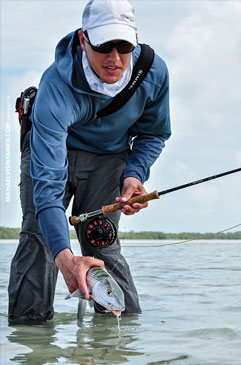 Bonefish on the fly -  Turneffe Flats, Belize.