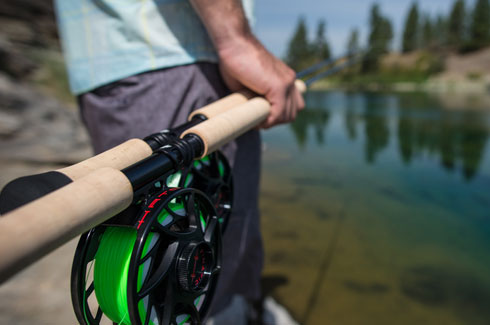 Sage Trout Spey Rods and Hatch Outdoors Fly Reels.