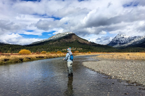 Fly fishing on Soda Butte Creek in Yellowstone Park.