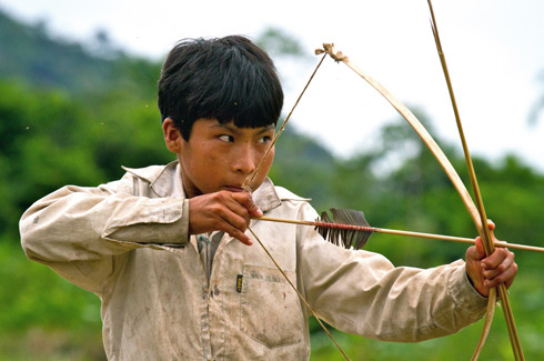 Local boy with a Bow and Arrow.