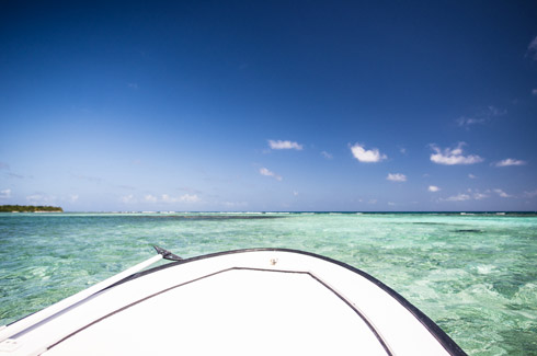 A sandy reef side flat home to permit and bonefish at Turneffe Flats Lodge.