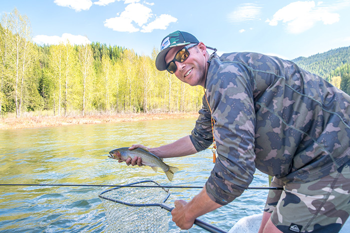A typical cutthroat ready to be released by Taylor McCroskey on the North Fork Coeur d'Alene River.