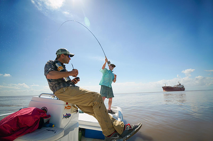 Casting to golden dorado in Buenos Aires with Urban Dorado Anglers.