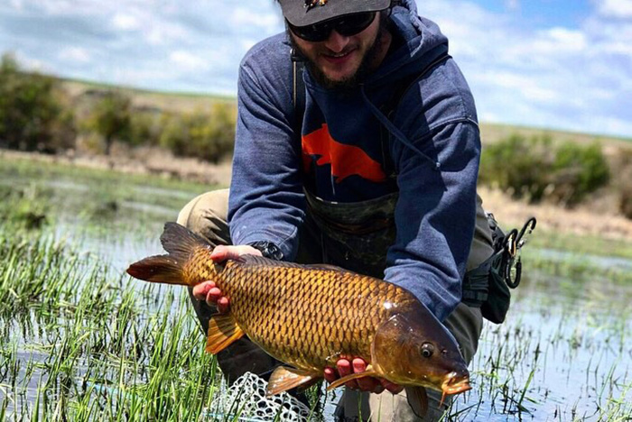 Kenyon Pitts with a nice Eastern Washington Carp.