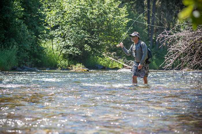Casting dry flies with the Scott G Series Fly Rod.