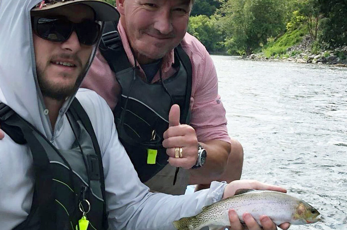 The Spokane River is home to native Westslope cutthroat trout like this one caught on a Spokane guided fly fishing trip with fly fishing guided Kenyon Pitts.