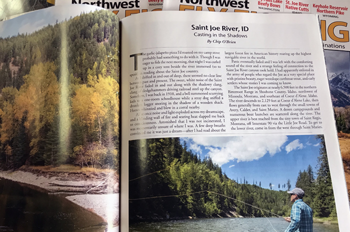 Sean Visintainer and Jennifer Nepean drifting the St. Joe River near Avery, Idaho.