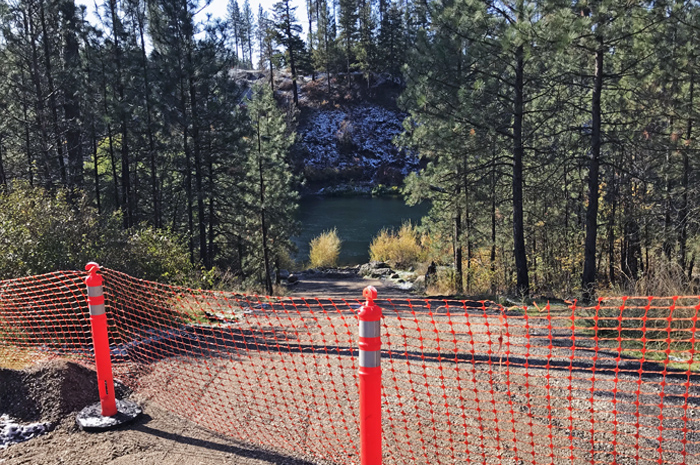 The Spokane River Water Treatment Facility boat access is under construction getting paved and will be completed November 2019.