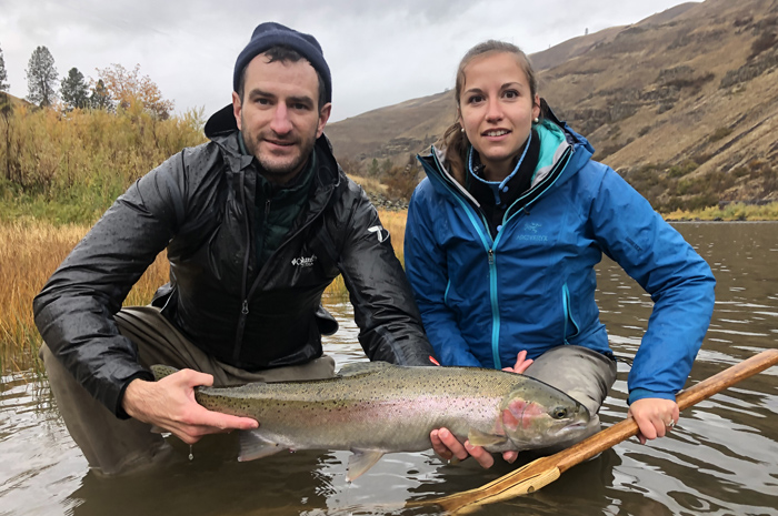 A cold day on the Grande Ronde paid off with a fine hatchery steelhead.