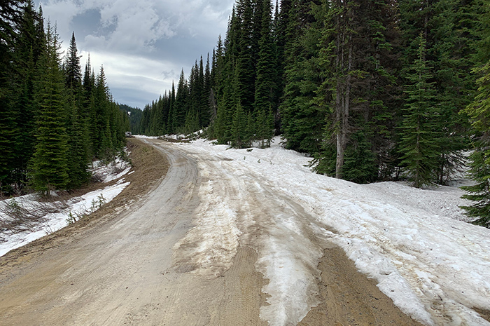 Hoodoo Pass conditions from 6/20/20 have since improved and the pass is now open. Photos taken 6/20/20.