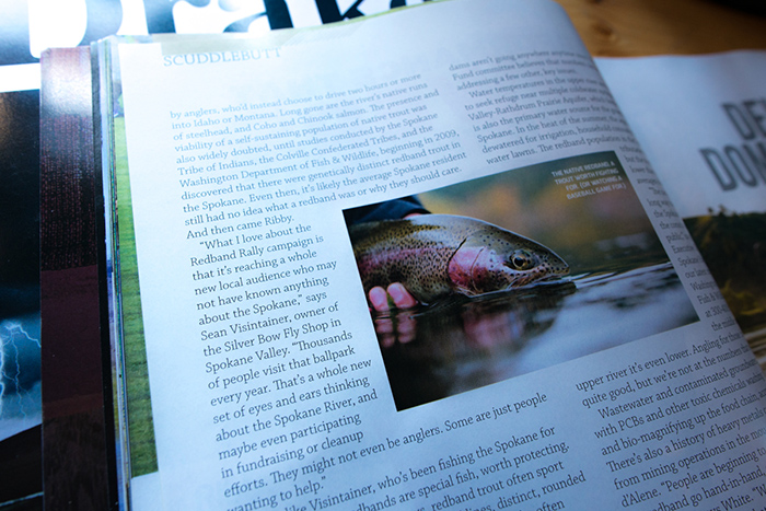 The Spokane Indians, Spokane Falls Trout Unlimited, Spokane Riverkeeper, Spokane River Forum and the Silver Bow all featured in the latest Drake Magazine.
