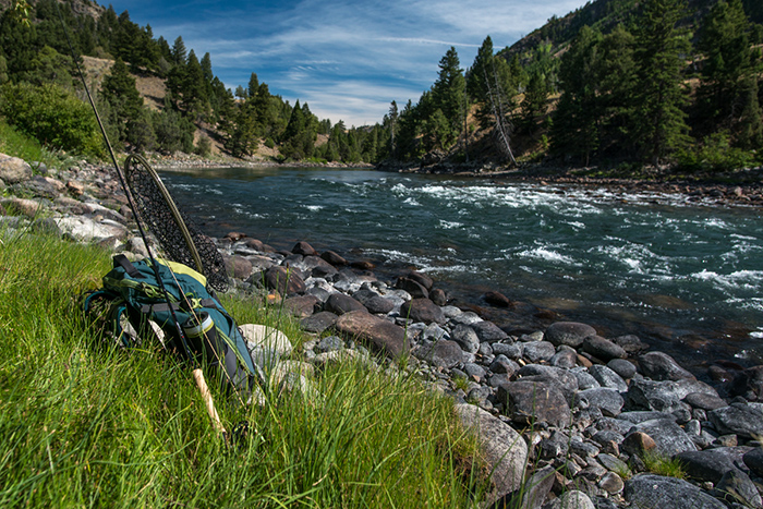 Fly fishing the backcountry of the Yellowstone River.