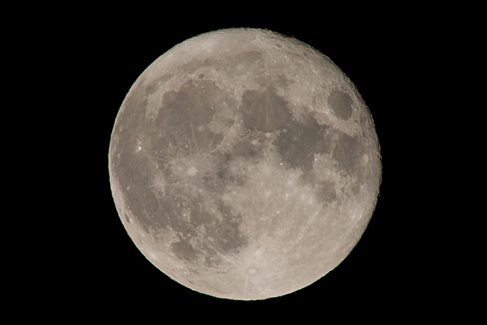 A full moon overhead the Clark's Fork Yellowstone River, Wyoming