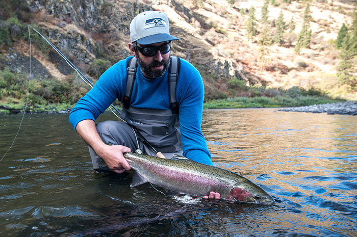 Bo Brand with a beautiful swung buck from the Grande Ronde River, Washington