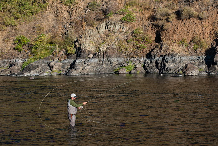 Spey casting on the Grande Ronde River, Washington for steelhead.