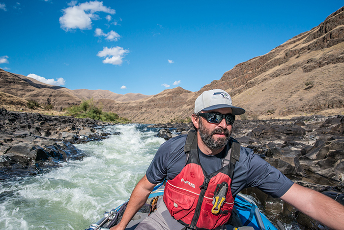 Bo Brand rafting the narrows on the Grande Ronde River, Washington.