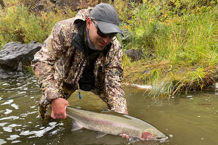 A solid Grande Ronde Steelhead headed back to swim on.