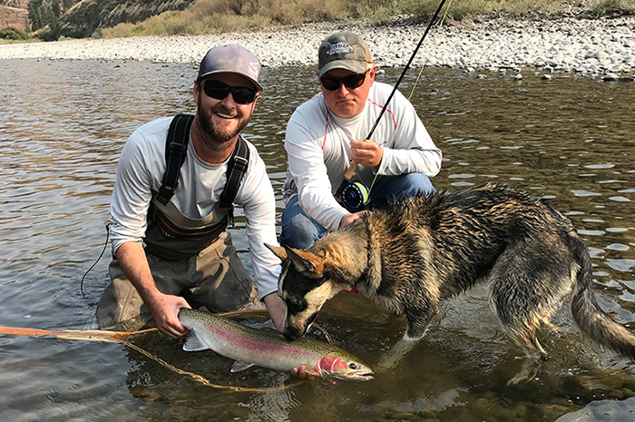 Kelby Braun and his father starting the Grande Ronde guide season off with a beautiful wild steelhead.