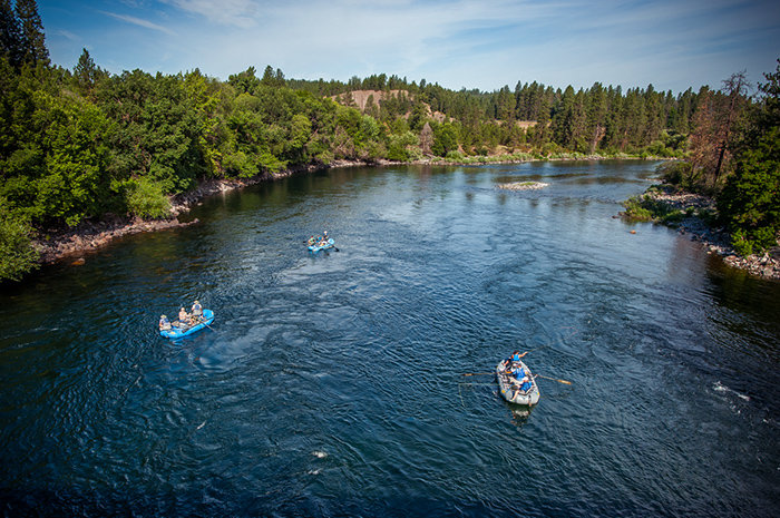 Silver Bow Spokane River guides drift the river on a beautiful summer day in search of Redband trout.