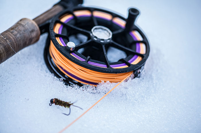 Winter fly fishing around the Spokane and Coeur d'Alene Region with a Sage X 590-4 fly rod and Ross Reels Evolution R fly reel.