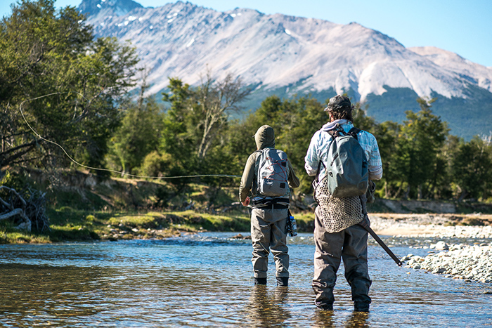 Fly fishing the Las Pampas River, Argentina.