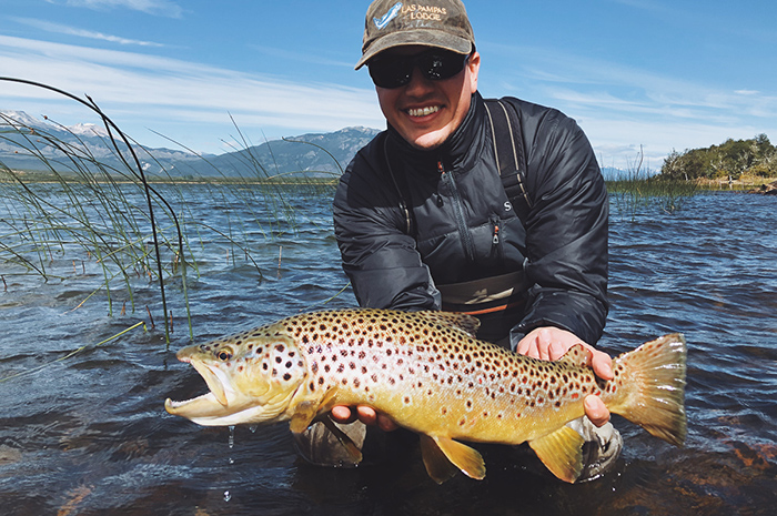 A hefty dry fly eater from a Rio Pico region lake.