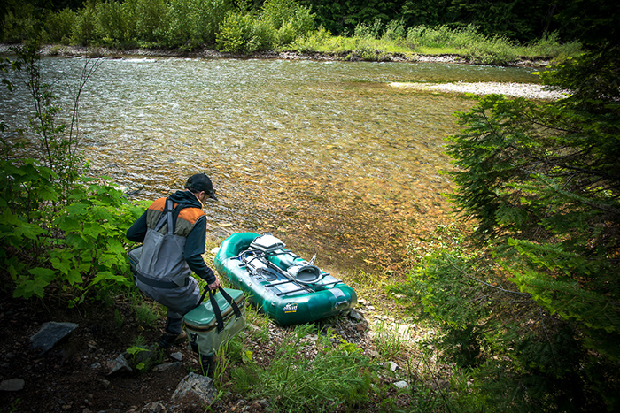 No need for formal boat launches with the Outcast Striker fishing raft.