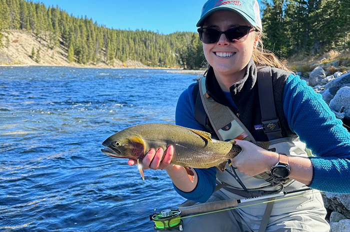 Fly fishing the Yellowstone River in Yellowstone National Park.