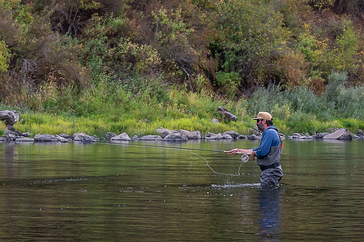Bo spey casting on the Grande Ronde River, Washington.
