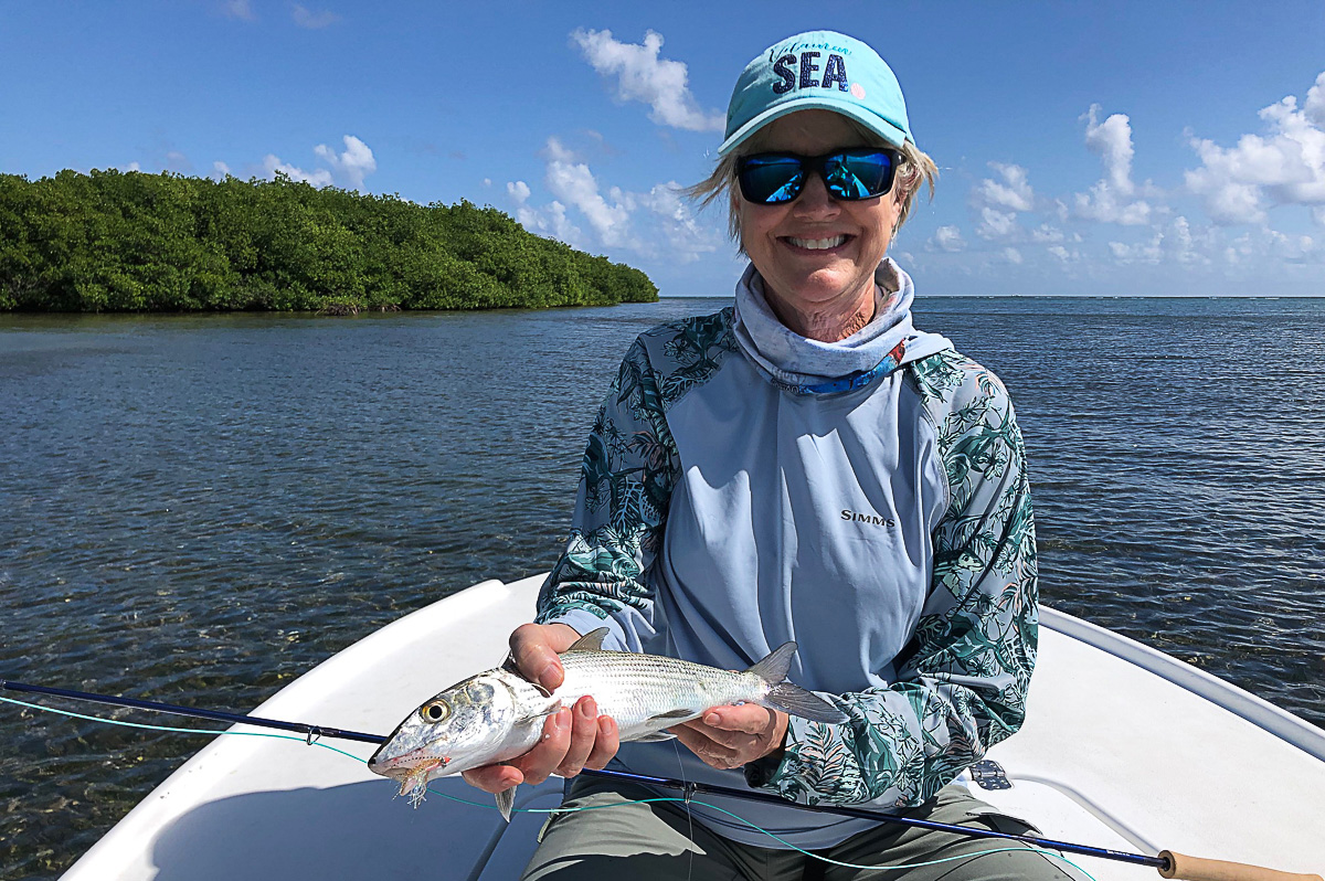 Peg with a bonefish atoll Turneffe Atoll.