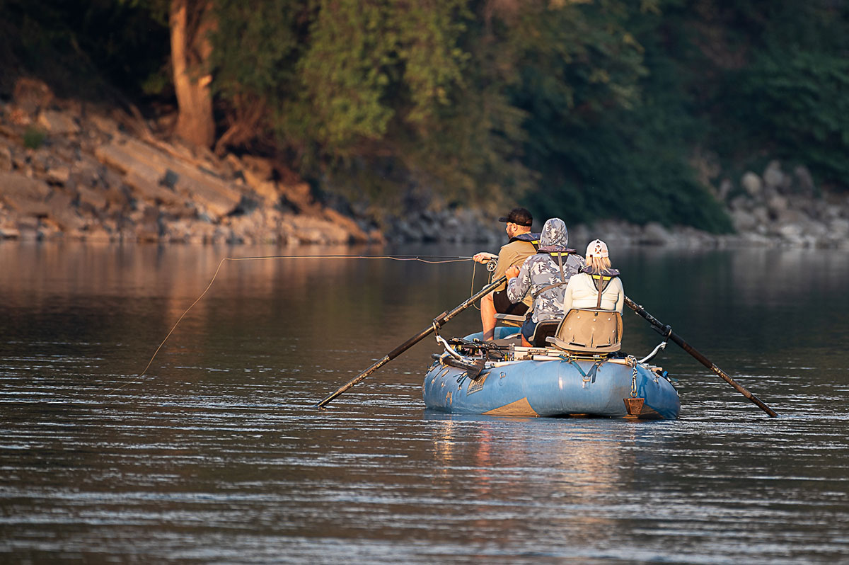 Spokane River guide Kenyon Pitts drifting with clients. Photo Credit - Sean Visintainer