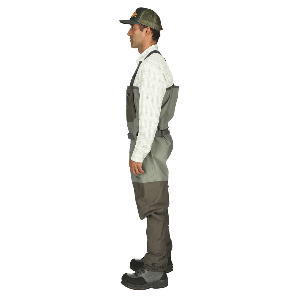 Reversible suspender buckles offer an easy conversion to a waist-high wader
