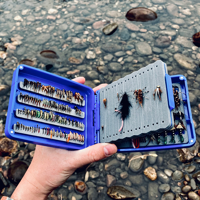 Slit-foam storage for up to 8 dropper rigs and 276 flies.