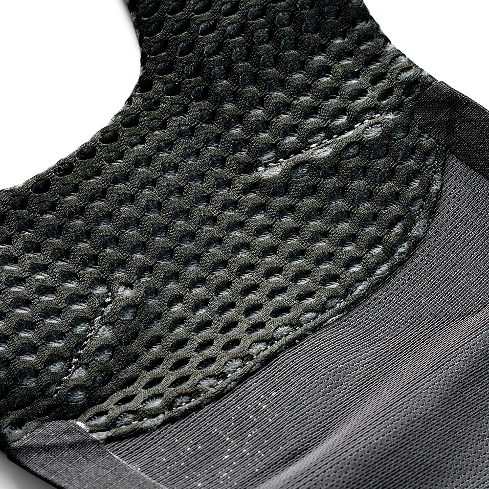 An upgraded suspender package provides enhanced comfort with improved breathability