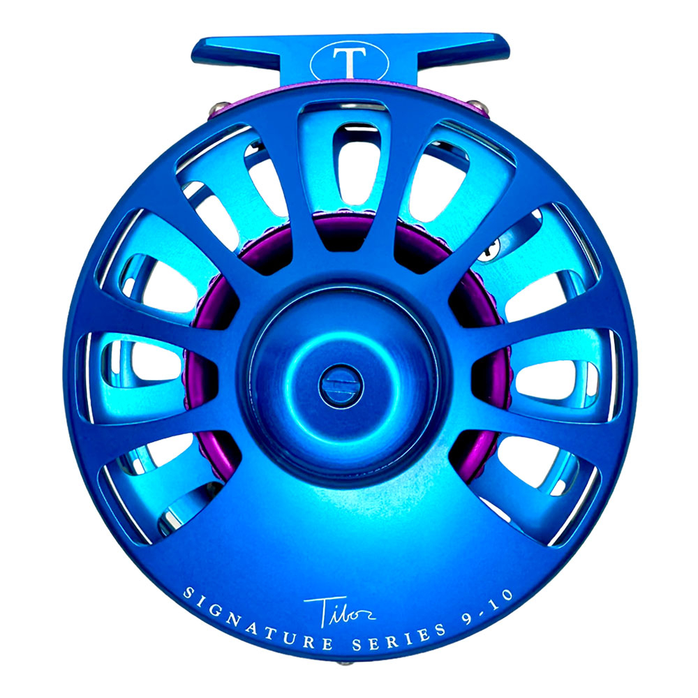 Tibor — Signature Series 9/10 Fly Reel Aqua with Violet Hub